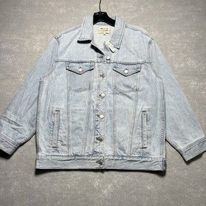 Madewell Oversized Trucker Light Blue Denim Jean Jacket Coat Men’s Size: M NWT